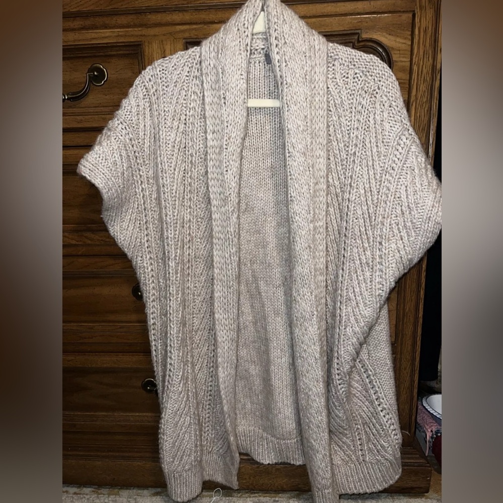 ELSAMANDA Made in Italy Beige Knit Sweater Cardigan Size medium